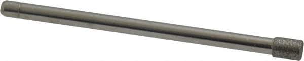 Made in USA - 0.157" Head Diam x 0.197" Head Thickness Diamond (Abrasive) Grinding Pin - 1/8" Shank Diam Fine Grade, 120 Grit - Eagle Tool & Supply