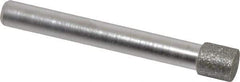 Made in USA - 0.315" Head Diam x 0.315" Head Thickness Diamond (Abrasive) Grinding Pin - 1/4" Shank Diam Fine Grade, 120 Grit - Eagle Tool & Supply