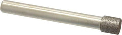 Made in USA - 0.315" Head Diam x 0.315" Head Thickness CBN Grinding Pin - 1/4" Shank Diam Fine Grade, 120 Grit - Eagle Tool & Supply