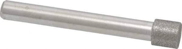 Made in USA - 0.335" Head Diam x 0.315" Head Thickness Diamond (Abrasive) Grinding Pin - 1/4" Shank Diam Fine Grade, 120 Grit - Eagle Tool & Supply