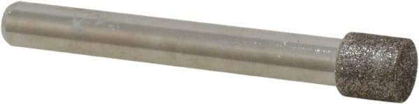 Made in USA - 0.335" Head Diam x 0.315" Head Thickness CBN Grinding Pin - 1/4" Shank Diam Fine Grade, 120 Grit - Eagle Tool & Supply