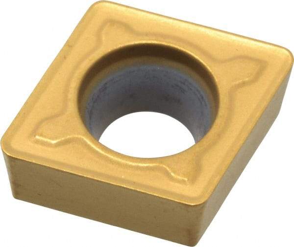 Kennametal - CCMT32.52 MF Grade KC730 Carbide Turning Insert - TiN Finish, 80° Diamond, 3/8" Inscr Circle, 5/32" Thick, 1/32" Corner Radius - Eagle Tool & Supply