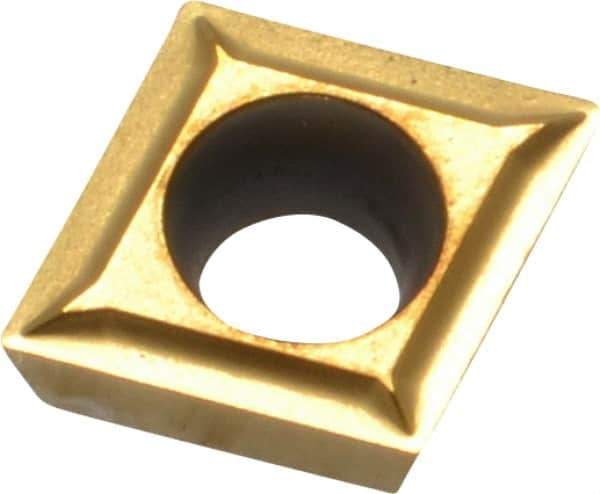 Kennametal - CPGT32.50.5 LF Grade KC730 Carbide Turning Insert - TiN Finish, 80° Diamond, 3/8" Inscr Circle, 5/32" Thick, 0.0079" Corner Radius - Eagle Tool & Supply