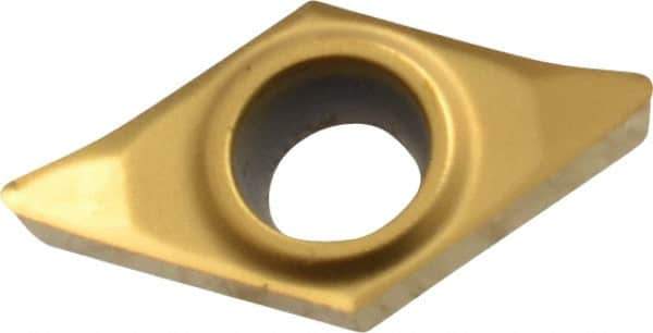 Kennametal - DPGT21.51 HP Grade KC730 Carbide Turning Insert - TiN Finish, 55° Diamond, 1/4" Inscr Circle, 3/32" Thick, 1/64" Corner Radius - Eagle Tool & Supply