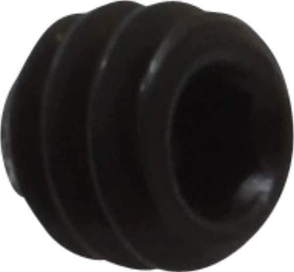 Value Collection - #6-32 UNC, 1/8" OAL, Knurled Cup Point Set Screw - Grade 8 Alloy Steel, 1/16" Key - Eagle Tool & Supply