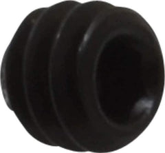 Value Collection - #6-32 UNC, 1/8" OAL, Knurled Cup Point Set Screw - Grade 8 Alloy Steel, 1/16" Key - Eagle Tool & Supply