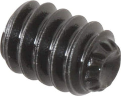 Value Collection - #6-32 UNC, 3/16" OAL, Knurled Cup Point Set Screw - Grade 8 Alloy Steel, 1/16" Key - Eagle Tool & Supply