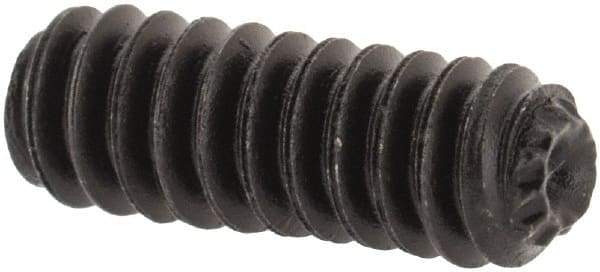 Value Collection - #6-32 UNC, 3/8" OAL, Knurled Cup Point Set Screw - Grade 8 Alloy Steel, 1/16" Key - Eagle Tool & Supply