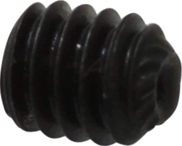 Value Collection - #8-32 UNC, 3/16" OAL, Knurled Cup Point Set Screw - Grade 8 Alloy Steel, 5/64" Key - Eagle Tool & Supply