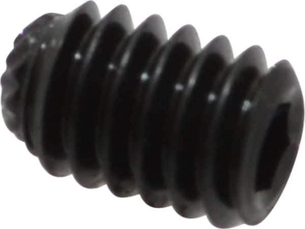 Value Collection - #8-32 UNC, 1/4" OAL, Knurled Cup Point Set Screw - Grade 8 Alloy Steel, 5/64" Key - Eagle Tool & Supply