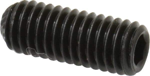 Value Collection - #10-32 UNF, 1/2" OAL, Knurled Cup Point Set Screw - Grade 8 Alloy Steel, 3/32" Key - Eagle Tool & Supply