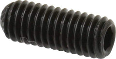 Value Collection - #10-32 UNF, 1/2" OAL, Knurled Cup Point Set Screw - Grade 8 Alloy Steel, 3/32" Key - Eagle Tool & Supply