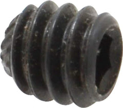 Value Collection - 1/4-20 UNC, 1/4" OAL, Knurled Cup Point Set Screw - Grade 8 Alloy Steel, 1/8" Key - Eagle Tool & Supply