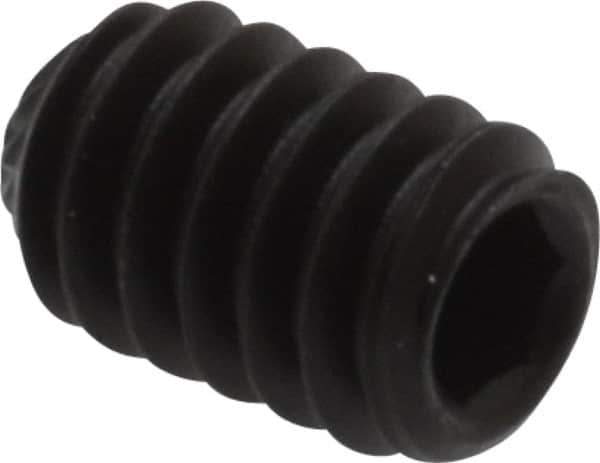 Value Collection - 1/4-20 UNC, 3/8" OAL, Knurled Cup Point Set Screw - Grade 8 Alloy Steel, 1/8" Key - Eagle Tool & Supply