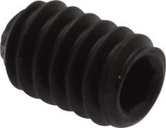 Value Collection - 1/4-20 UNC, 3/8" OAL, Knurled Cup Point Set Screw - Grade 8 Alloy Steel, 1/8" Key - Eagle Tool & Supply