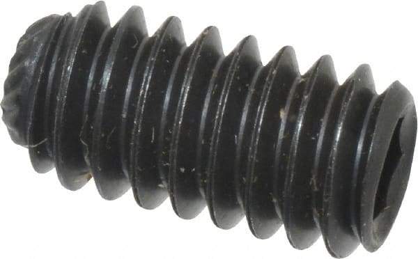 Value Collection - 1/4-20 UNC, 1/2" OAL, Knurled Cup Point Set Screw - Grade 8 Alloy Steel, 1/8" Key - Eagle Tool & Supply
