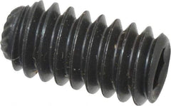 Value Collection - 1/4-20 UNC, 1/2" OAL, Knurled Cup Point Set Screw - Grade 8 Alloy Steel, 1/8" Key - Eagle Tool & Supply
