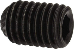 Value Collection - 1/4-28 UNF, 3/8" OAL, Knurled Cup Point Set Screw - Grade 8 Alloy Steel, 1/8" Key - Eagle Tool & Supply