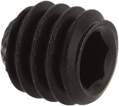Value Collection - 5/16-18 UNC, 5/16" OAL, Knurled Cup Point Set Screw - Grade 8 Alloy Steel, 5/32" Key - Eagle Tool & Supply