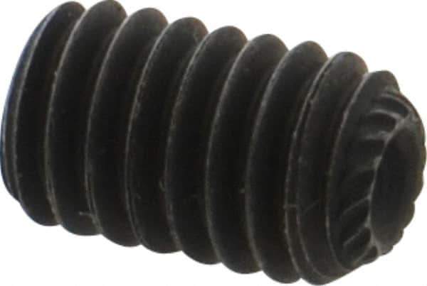 Value Collection - 5/16-18 UNC, 1/2" OAL, Knurled Cup Point Set Screw - Grade 8 Alloy Steel, 5/32" Key - Eagle Tool & Supply
