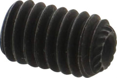 Value Collection - 5/16-18 UNC, 1/2" OAL, Knurled Cup Point Set Screw - Grade 8 Alloy Steel, 5/32" Key - Eagle Tool & Supply