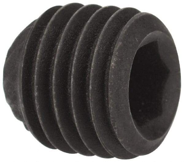Value Collection - 5/16-24 UNF, 5/16" OAL, Knurled Cup Point Set Screw - Grade 8 Alloy Steel, 5/32" Key - Eagle Tool & Supply