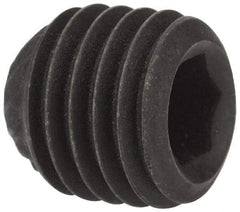 Value Collection - 5/16-24 UNF, 5/16" OAL, Knurled Cup Point Set Screw - Grade 8 Alloy Steel, 5/32" Key - Eagle Tool & Supply