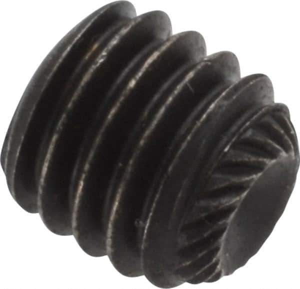Value Collection - 3/8-16 UNC, 3/8" OAL, Knurled Cup Point Set Screw - Grade 8 Alloy Steel, 3/16" Key - Eagle Tool & Supply