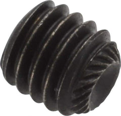 Value Collection - 3/8-16 UNC, 3/8" OAL, Knurled Cup Point Set Screw - Grade 8 Alloy Steel, 3/16" Key - Eagle Tool & Supply