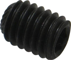 Value Collection - 3/8-16 UNC, 1/2" OAL, Knurled Cup Point Set Screw - Grade 8 Alloy Steel, 3/16" Key - Eagle Tool & Supply