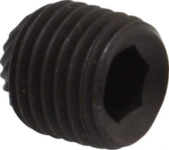 Value Collection - 3/8-24 UNF, 3/8" OAL, Knurled Cup Point Set Screw - Grade 8 Alloy Steel, 3/16" Key - Eagle Tool & Supply