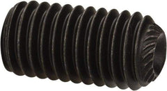 Value Collection - 1/2-13 UNC, 1" OAL, Knurled Cup Point Set Screw - Grade 8 Alloy Steel, 1/4" Key - Eagle Tool & Supply