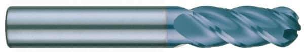 RobbJack - 5/8" Diam, 7/8" LOC, 3 Flute Solid Carbide Ball End Mill - TiCN Finish, Single End, 3-1/2" OAL, 5/8" Shank Diam, Spiral Flute - Eagle Tool & Supply