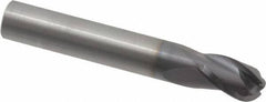 RobbJack - 3/8" Diam, 1/2" LOC, 3 Flute Solid Carbide Ball End Mill - AlTiN Finish, Single End, 2-1/2" OAL, 3/8" Shank Diam, Spiral Flute - Eagle Tool & Supply