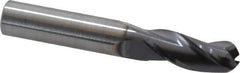 RobbJack - 3/8" Diam, 7/8" LOC, 3 Flute Solid Carbide Ball End Mill - AlTiN Finish, Single End, 2-1/2" OAL, 3/8" Shank Diam, Spiral Flute - Eagle Tool & Supply
