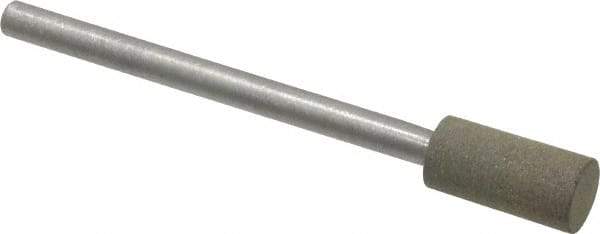 Made in USA - 1/4" Head Diam x 1/2" Head Thickness Diamond (Abrasive) Grinding Pin - 1/8" Shank Diam x 1-1/2" Shank Length, Very Fine Grade, 150 Grit - Eagle Tool & Supply