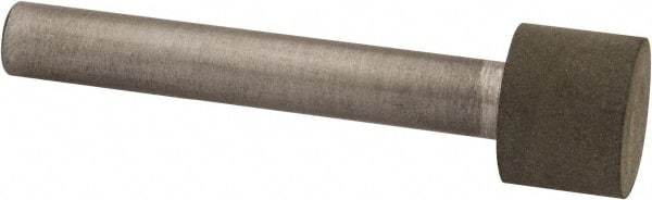 Made in USA - 1/2" Head Diam x 3/8" Head Thickness CBN Grinding Pin - 1/4" Shank Diam x 1-5/8" Shank Length, Very Fine Grade, 150 Grit - Eagle Tool & Supply