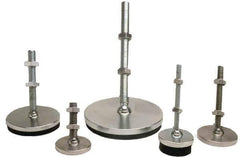 Gibraltar - 1/2-13 Bolt Thread, Studded Pivotal Stud Mount Leveling Pad & Mount - 3,500 Max Lb Capacity, 4" Base Diam - Eagle Tool & Supply