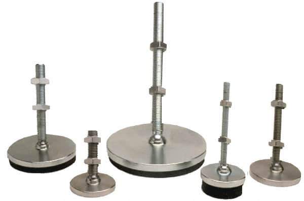 Gibraltar - 5/8-11 Bolt Thread, Studded Pivotal Stud Mount Leveling Pad & Mount - 4,500 Max Lb Capacity, 4" Base Diam - Eagle Tool & Supply
