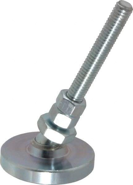 Gibraltar - 3/8-16 Bolt Thread, Studded Pivotal Stud Mount Leveling Pad & Mount - 2,000 Max Lb Capacity, 2" Base Diam - Eagle Tool & Supply