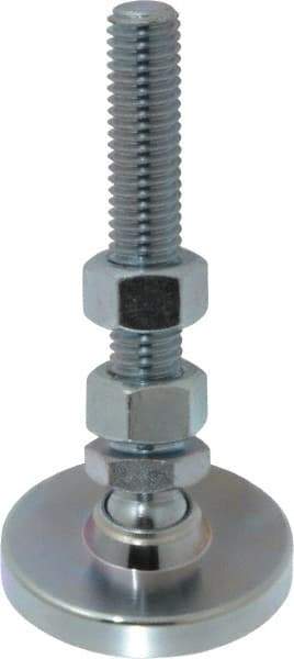 Gibraltar - 1/2-13 Bolt Thread, Studded Pivotal Stud Mount Leveling Pad & Mount - 3,500 Max Lb Capacity, 2" Base Diam - Eagle Tool & Supply
