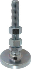 Gibraltar - 1/2-13 Bolt Thread, Studded Pivotal Stud Mount Leveling Pad & Mount - 3,500 Max Lb Capacity, 2" Base Diam - Eagle Tool & Supply