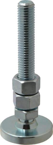 Gibraltar - 5/8-11 Bolt Thread, Studded Pivotal Stud Mount Leveling Pad & Mount - 5,000 Max Lb Capacity, 2" Base Diam - Eagle Tool & Supply