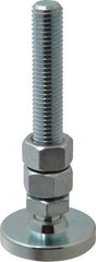 Gibraltar - 5/8-11 Bolt Thread, Studded Pivotal Stud Mount Leveling Pad & Mount - 5,000 Max Lb Capacity, 2" Base Diam - Eagle Tool & Supply