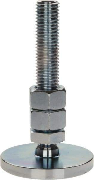 Gibraltar - 3/4-10 Bolt Thread, Studded Pivotal Stud Mount Leveling Pad & Mount - 6,000 Max Lb Capacity, 3" Base Diam - Eagle Tool & Supply