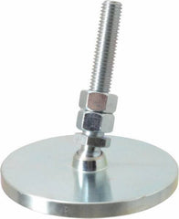 Gibraltar - 1/2-13 Bolt Thread, Studded Pivotal Stud Mount Leveling Pad & Mount - 3,500 Max Lb Capacity, 4" Base Diam - Eagle Tool & Supply