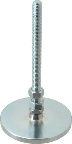 Gibraltar - 1/2-13 Bolt Thread, Studded Pivotal Stud Mount Leveling Pad & Mount - 3,500 Max Lb Capacity, 4" Base Diam - Eagle Tool & Supply