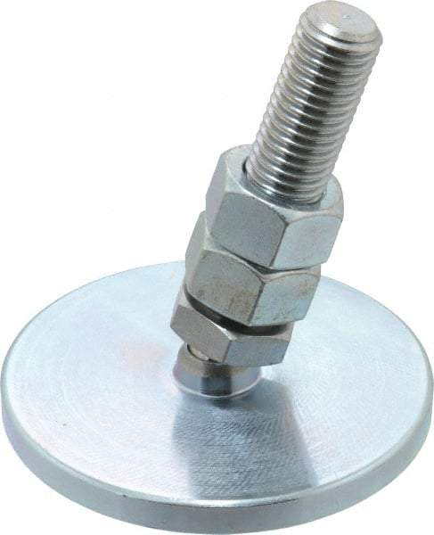 Gibraltar - 3/4-10 Bolt Thread, Studded Pivotal Stud Mount Leveling Pad & Mount - 6,000 Max Lb Capacity, 4" Base Diam - Eagle Tool & Supply