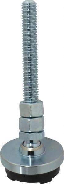 Gibraltar - 1/2-13 Bolt Thread, Studded Pivotal Stud Mount Leveling Pad & Mount - 3,000 Max Lb Capacity, 2" Base Diam - Eagle Tool & Supply