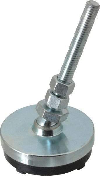 Gibraltar - 3/8-16 Bolt Thread, Studded Pivotal Stud Mount Leveling Pad & Mount - 1,500 Max Lb Capacity, 2-1/2" Base Diam - Eagle Tool & Supply